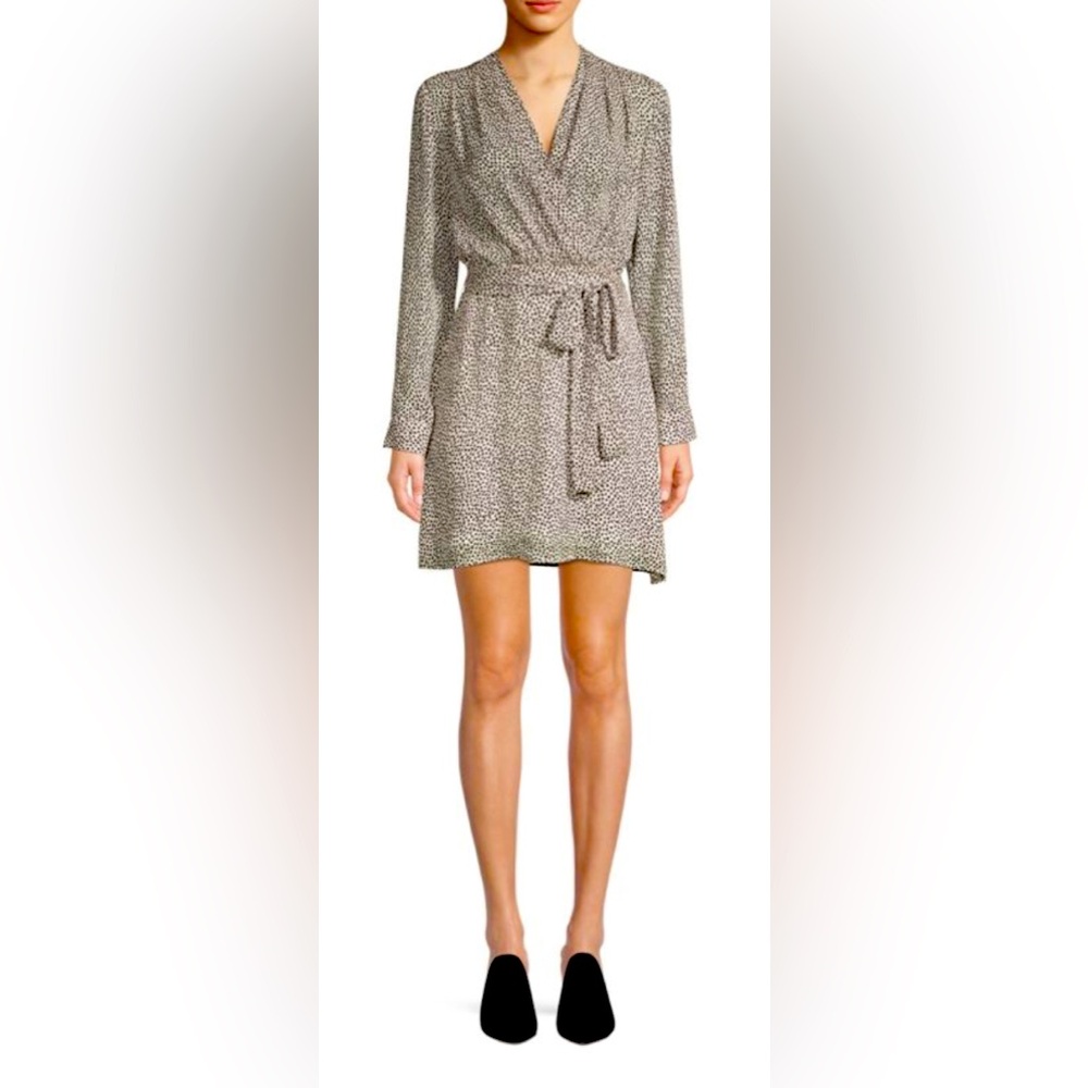 L’AGENCE Diego Heart Print Wrap Dress 4